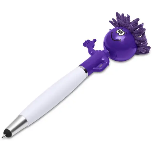 Altitude Moptopper Thumbs-Up Stylus Ball Pen & Screen Cleaner Purple